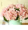 2021 Högkvalitativ riktig Touch Silk Hydrangea Big Flower 7.5 "Silke White Wedding Flower Bouquet för Wedding Centerpieces Hem