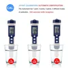 Meter Professionele Digitale Water Tester 5 In 1 PH TDS EC Zoutgehalte Temperatuur Pen Waterdichte Multifunctionele Meter302W