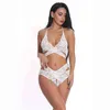 Nouveau Vente Chaude Femme Sexy Dentelle Sous-Vêtements Ensemble Romantique Fleur Broderie Perspective Lingerie Sexy Lingerie Ensemble 211208