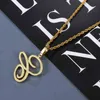 Designer ketting luxe sieraden mode goud zilveren kleur cursieve brief hanger charme voor mannen vrouwen hiphop rots met touw ketting