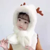 2021 gorros bufanda con orejas RTS Santa Claus elk elegante gorro transpirable y bufanda en uno para niños niña y niño