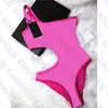 Designers Dambadkläder Sexig Hollow Bikini One Piece Baddräkt Bokstavstryck dambaddräkt