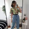 Vintage Aesthetic Cupid Angel Print Women' Blouse Shirt Cardigan Short Sleeve Summer Top Graphic Blouse Women Clothes New 210426