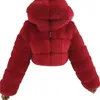 Pelliccia di pelliccia in finta donna moda inverno soffice zip con cappuccio caldo giacca invernale da donna calda da donna 211220