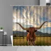 Rideaux de douche Highland vache ecosse Animal sauvage vaches rideau de bain noir blanc motif impression maison salle de bain décor étanche