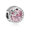 Argento sterling 925 adatto per perline di fascino Pandora per sempre braccialetto familiare collana gioielli di lusso moda donna fai-da-te