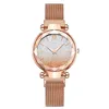 Zegarek Kwarcowy Kobiety 33mm Panie Zegarki Montre De Luxe Elegancki Moda Zegarek Biznesowy Wristwatch Okrągły Gradient Gwiaździsty Luminous Stal Nierdzewna