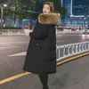 Vinterjacka Loose Cotton-Padded Women's Mid-Length Tillkad Student Down Korean 211012