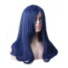 WoodFestival navy blue straight wig long synthetic hair bangs female heat resistant cosplay wigs for women halloween party