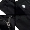 Calças de brim masculinas roupas calças de brim slp azul/preto destruído masculino magro denim reto motociclista magro jean masculino rasgado calça