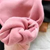 Moda de inverno meninos e meninas reversíveis lã calças suor coreano solta engrossar calças quentes crianças crianças 1-6Y 210615