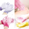 Shower Bath Gloves Exfoliating Wash Skin Spa Massage Scrub Body Scrubber Glove 7 Colors Soft bathing gloves Gift RRD12048