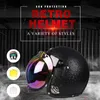 Motorcycle Helmets Retro Helmet Leather Open Face Capacete Para Motocicleta Cascos Racing Vintage With Bubble Len