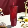 Diamant Tumbler Radiant Goddess Cup med logotyp 710ml Kallvattenkoppar med halm Dubbelskikt Plast Durian Kaffe Kopp