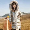 Chaqueta de plumón de nieve para niñas, nueva moda de invierno 2021, abrigo de plumón para niños, ropa impermeable brillante para adolescentes de longitud media TZ819 H0910