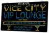 LX1173 Your Names Vice City Vip Lounge Little Piece of Paradise Light Sign Double Couleur Gravure 3D