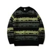 Męskie swetry Harajuku Jumper Paski Brzydkie Sweter Streetwear Sweter Mężczyźni Oversized Hip Hop Punk Knitwear Video Grandpa Unisex