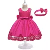 Baby Girl Dress Flower Christening Gown born Girls 1st Years Birthday Vestido Bowknot Little Tutu 210508
