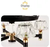 Luxury Takfläkt med Chandelier 6 Heads Crystal Lampshade Big Wind 110V 220V 42 tum Lighting Fixture F-1009 Fans