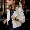 Ailegogo Arrival Winter Autumn Women's Leather Wallet Campera Chaqueta Cuero Mujer Modis Coat Women Veste Cuir De Couro 211118