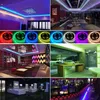 RGB Strip Set 15M 49FT 5050SMD 900LEDS IP20 IP65 LED-remsor Ljus Flexibelt band Stripe Tape Lights Kit med IR Controller Adapter