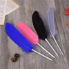 Penna a sfera creativa in piuma colorata 0,5 mm inchiostro nero Penne per scrittura di cancelleria Regalo di Natale Promozione pubblicitaria per ufficio 14 colori