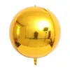 1pc 22 インチゴールドシルバー 4D ラウンドホイルバルーン結婚式誕生日パーティーの装飾ヘリウムインフレータブル風船グロボスバルーンおもちゃ