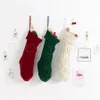 46cm Knitting Christmas Stockings Xmas Tree Decorations Solid Color Children Kids Gifts Candy Bags DHL Fast Ship RRA44785876883