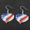 New Fashion Bandiera americana Stella Cuore Orecchini a forma di cristallo Pentacolo Ragazza Patriot Ear Studs Brincos Bijoux Regalo Q0709