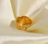 316l Stainls Stee Mini Big Heart Ring Waterproof Jewelry 18k Gold Plated Stainls Steel Chunky Ring