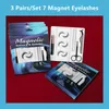 Eye MAKEUP 3 Pairs 7 Magnet Magnetic False Eyelashes with Liquid Eyeliner and Tweezers Kit Reusable No Glue Needed