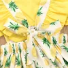 Ananas rompertjes korte mouw baby jongens meisjes uitgehold ruches jumpsuits zomer schattige baby kleding 0-24m fruit 20220301 Q2