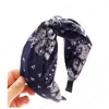 Vintage floral largo forma headbands flor sólida xadrez de cabelo conjunto para mulheres cabeça envoltório meninas tiara elegante headwear