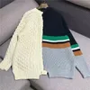 Runway Winter Casual Women Sweaters ColorBlock Patchwork O-Neck Cardigans Single Breasted Långärmad Loose Coat Tops 210421