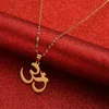 Chains Yoga Necklace Pendants Men OHM Hindu Buddhist AUM OM Hinduism Outdoor Sport Gold Color Metal Chain Jeweephant God Jewelry