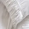 Super luxe dentelle blanche volant carré taie d'oreiller mariage literie décorative textile canapé oreiller princesse coussin couverture vente 210401