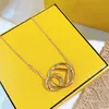 Designer Pendant Gold Necklaces For Women Luxurys Designers Letter Necklaces Mens F Bracelet Fashion Jewelry For Party With Box D2279I