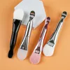 Makyaj Fırçalar Çift başlı Maske Yumuşak Fırça Scoop Ile Taşınabilir Yüz Cilt Bakımı Güzellik Kozmetik Araçları Profesyonel Silikon