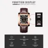 男性腕時計のトップブランドの高級Chenxi Gold Black Square Square Quartz Watch男性防水ゴールデンオスの腕時計男腕時計の男性の時計Q0524