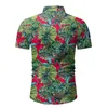 Men Tropical Hawaiian Shirt Lotus Leaf Butterfly Pineapple Printed Mens Summer Short Sleeve Shirts Casual Holiday Men Clothing 210524