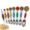 Set di 8 cucchiai dosatori magnetici, acciaio inossidabile, doppio lato, per ingredienti secchi e liquidi, accessori per la cucina 210615