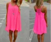 Candy color Women Beach dress Fluorescence 2022 summer Mini dress Sleeveless Hollow out Sexy Casual Female clothing Y220304