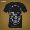 100% Pamuk Tasarımcı T-Shirt Erkek Kafatası Kristal Tees Yaz Temel Katı Baskı Mektup Doları Kaykay Rahat Punk Tee Kadın Gömlek Giyim Kısa Kollu M-3XL Tops