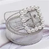 Cinture Moda Chiave Cintura in vita per le donne 2021 Transparent Bianco Perla Cinturon Mujer Plastic Designer Designer Ladies