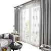 Curtain & Drapes Pastoral Leaves Window Screen Tulle Shading Floating Mesh Curtains Home Decorative Balcony Living Room Bedroom Yarn Dyed