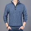 Maglione invernale da uomo Pullover casual Uomo caldo s Uomo Slim Colletto alla coreana Pullover lavorato a maglia Cappotti maschili Mezza zip 210918