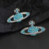Fashion Crystal Planet Pendant Hanging Earrings for Women Brand Design Rhinestone Star Stud Jewelry Gift5835188