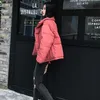 Winter vrouwen stand kraag brood katoen jas casual vrouwelijke losse pasvorm warme sneeuw korte parkas mode effen kleur uitloper 210430