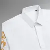 Royal Embroidery Luxe Shirt Mannen Lange Mouw Slanke Business Casual Jurk Shirts Social Party Streetwear Merk Mannelijke kleding 210527