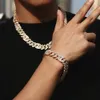 14 мм Miami Baguette Zircon Zirced Out Out Cuban Link Change Ожерелье CZ Prong Ожерелья Хип-хоп Ювелирные Изделия